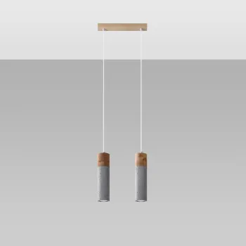 Sollux Zane 2 szürke-natúr függesztett lámpa (SOL-SL.0966) GU10 2 izzós IP20