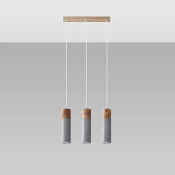 Sollux Zane 3 szürke-natúr függesztett lámpa (SOL-SL.0967) GU10 3 izzós IP20