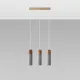 Sollux Zane 3 szürke-natúr függesztett lámpa (SOL-SL.0967) GU10 3 izzós IP20