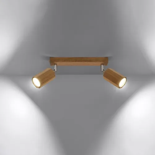 Sollux Zeke 2 tölgy színű mennyezeti lámpa (SOL-SL.1029) GU10 2 izzós IP20