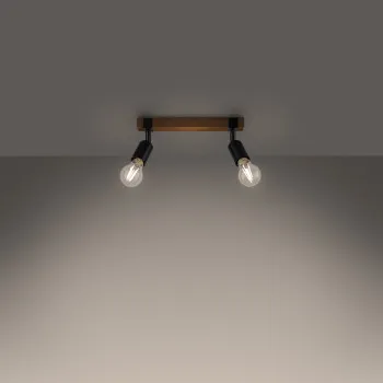 Sollux Zuca 2 fekete-natúr mennyezeti lámpa (SOL-SL.1296) E27 2 izzós IP20