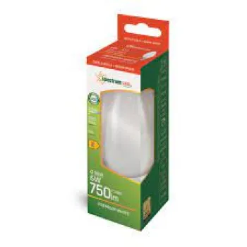 SpectrumLED E14 LED izzó 6W 2700 Kelvin-gyertya formájú 55W-ot kiváltó-opál fehér filament LED izzó opál (SPE-WOJ14392) E14 SpectrumLED E14 LED izzó 6W 2700 Kelvin-gyertya formájú 55W-ot kiváltó-opál fehér filament LED izzó opál (SPE-WOJ14392) E14