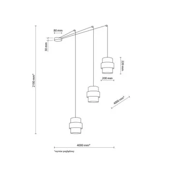 TK Lighting Calisto barna függesztett lámpa (TK-5403) E27 3 izzós IP20