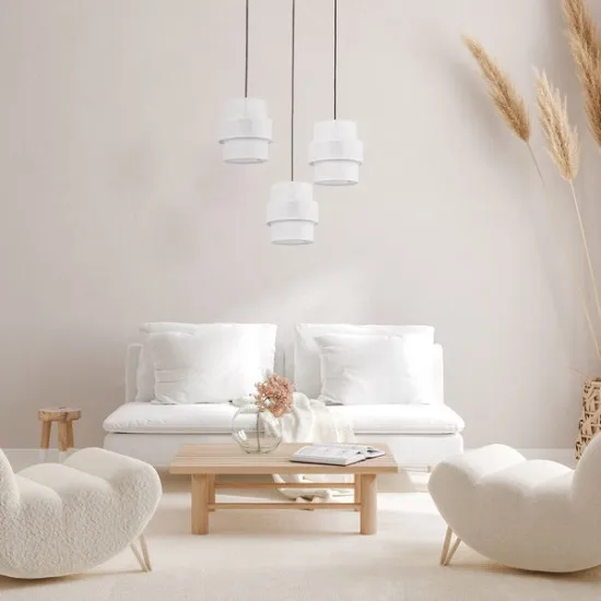 TK Lighting Calisto fehér függesztett lámpa (TK-5975) E27 3 izzós IP20