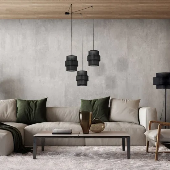 TK Lighting Calisto fekete függesztett lámpa (TK-5976) E27 3 izzós IP20