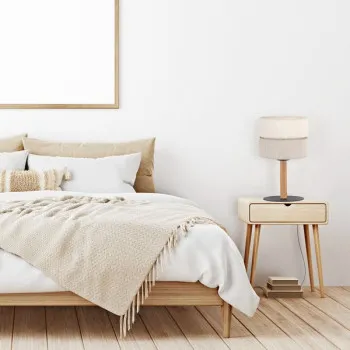 TK Lighting Eco fehér-bézs asztali lámpa (TK-5596) E27 1 izzós IP20