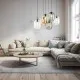 TK Lighting Elio átlátszó-borostyán-füstszínű függesztett lámpa (TK-5974) E27 6 izzós IP20