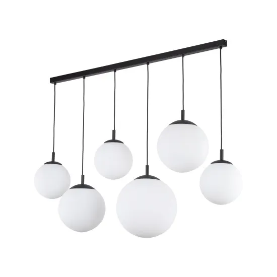 TK Lighting Esme fehér-fekete függesztett lámpa (TK-4792) E27 6 izzós IP20