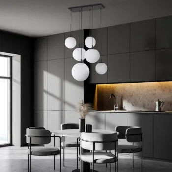 TK Lighting Esme fehér-fekete függesztett lámpa (TK-4793) E27 6 izzós IP20