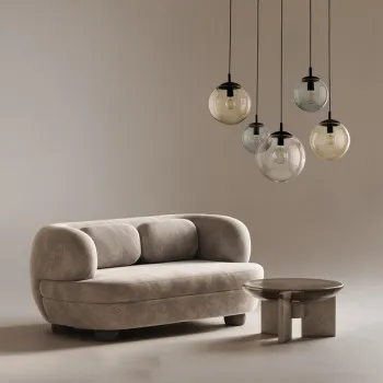 TK Lighting Esme átlátszó-szürke-barna függesztett lámpa (TK-4796) E27 5 izzós IP20