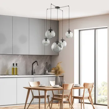 TK Lighting Esme grafit-fekete függesztett lámpa (TK-5382) E27 5 izzós IP20