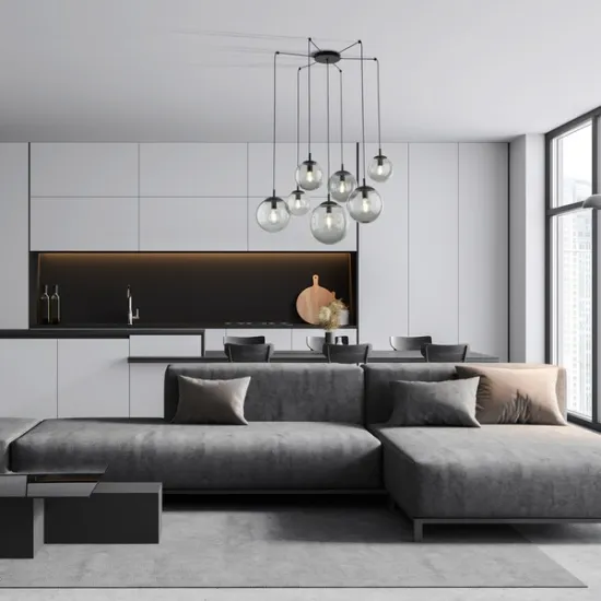 TK Lighting Esme grafit-fekete függesztett lámpa (TK-5385) E27 7 izzós IP20