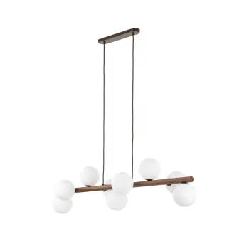 TK Lighting Estera Wood fehér-barna függesztett lámpa (TK-10273) G9 9 izzós IP20