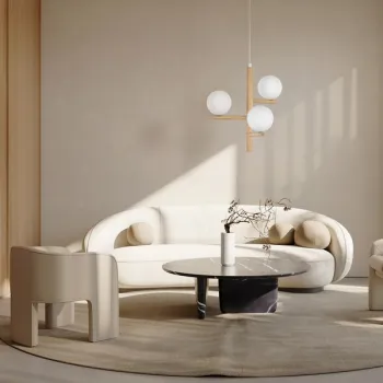 TK Lighting Estera Wood fehér-bézs függesztett lámpa (TK-6799) G9 3 izzós IP20