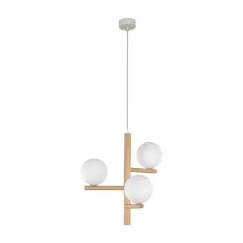 TK Lighting Estera Wood fehér-bézs függesztett lámpa (TK-6799) G9 3 izzós IP20