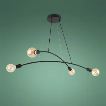 TK Lighting Helix fekete függesztett lámpa (TK-2724) E27 4 izzós IP20