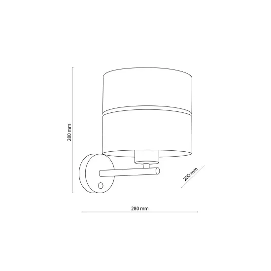 TK Lighting Hilton fekete-arany falikar (TK-4344) E27 1 izzós IP20