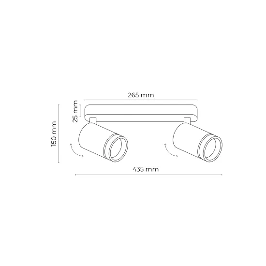 TK Lighting Jet fehér mennyezeti spotlámpa (TK-6913) GU10 2 izzós IP20