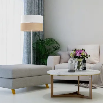 TK Lighting Linobianco fehér-barna állólámpa (TK-5241) E27 1 izzós IP20