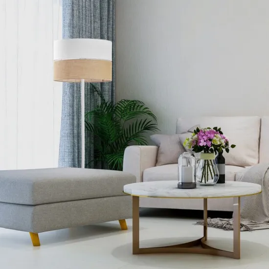 TK Lighting Linobianco fehér-barna állólámpa (TK-5241) E27 1 izzós IP20