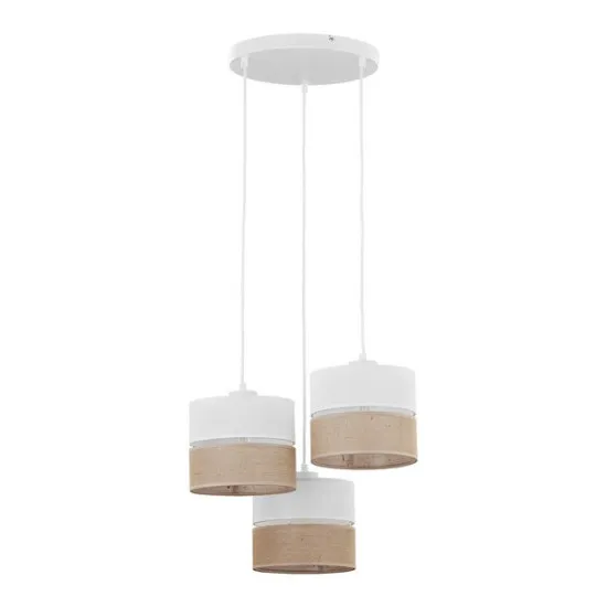 TK Lighting Linobianco fehér-barna függesztett lámpa (TK-6575) E27 3 izzós IP20