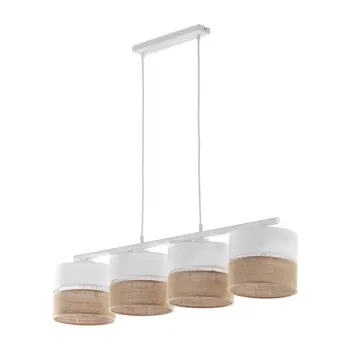 TK Lighting Linobianco fehér-barna függesztett lámpa (TK-6576) E27 4 izzós IP20