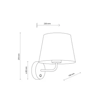 TK Lighting Maja fehér falikar (TK-1882) E27 1 izzós IP20