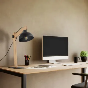 TK Lighting Oslo fekete-barna asztali lámpa (TK-5346) E27 1 izzós IP20