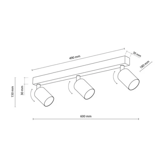 TK Lighting Top barna mennyezeti spotlámpa (TK-6181) GU10 3 izzós IP20