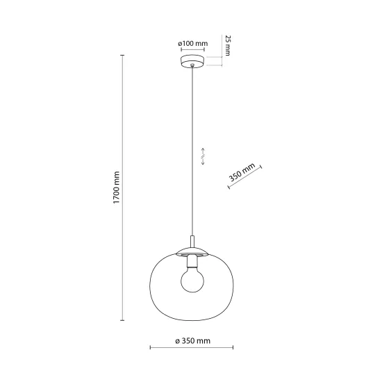 TK Lighting Vibe átlátszó függesztett lámpa (TK-4818) E27 1 izzós IP20