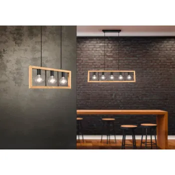 Trio Agra natúr-fekete függesztett lámpa (TR-313800332) E27 3 izzós IP20 Trio Agra natúr-fekete függesztett lámpa (TR-313800332) E27 3 izzós IP20