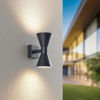 Trio Ardas fekete kültéri falikar (TRI-212560232) GU10 2 izzós IP44