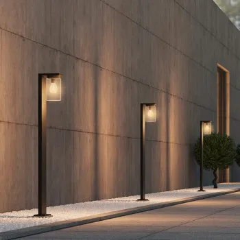 Trio Ardila fekete-átlátszó kültéri állólámpa (TRI-411660132) E27 1 izzós IP44