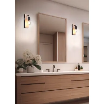 Trio Arturo natúr-fekete fürdőszobai falikar (TRI-284470132) E27 1 izzós IP44