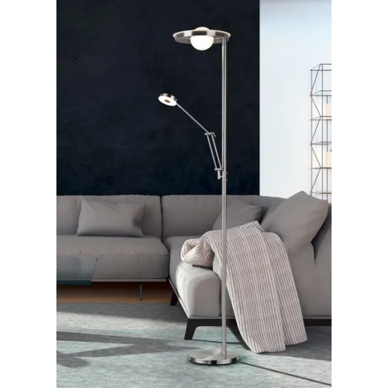 Trio Barrie matt nikkel LED állólámpa (TRI-424210307) LED 2 izzós IP20