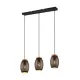 Trio Bidar fekete-natúr függesztett lámpa (TRI-R31573080) E27 3 izzós IP20