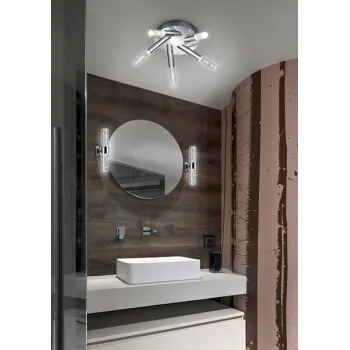 Trio Bolsa króm-átlátszó fürdőszobai LED falikar (TRI-282410206) LED 2 izzós IP44