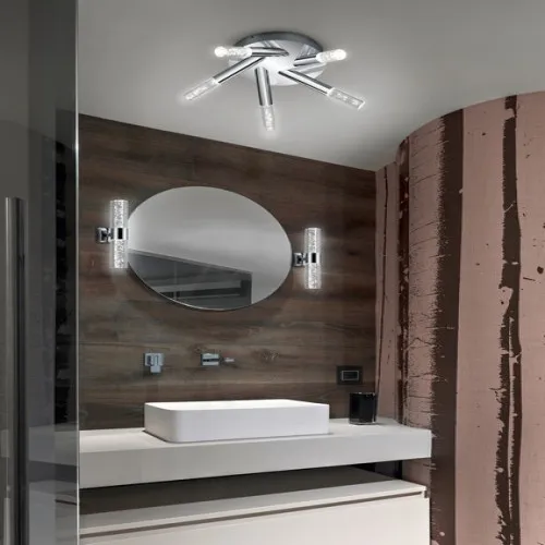 Trio Bolsa króm-átlátszó fürdőszobai LED falikar (TRI-282410206) LED 2 izzós IP44