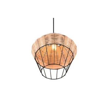 Trio Borka fekete-natúr függesztett lámpa (TRI-R31261936) E27 1 izzós IP20