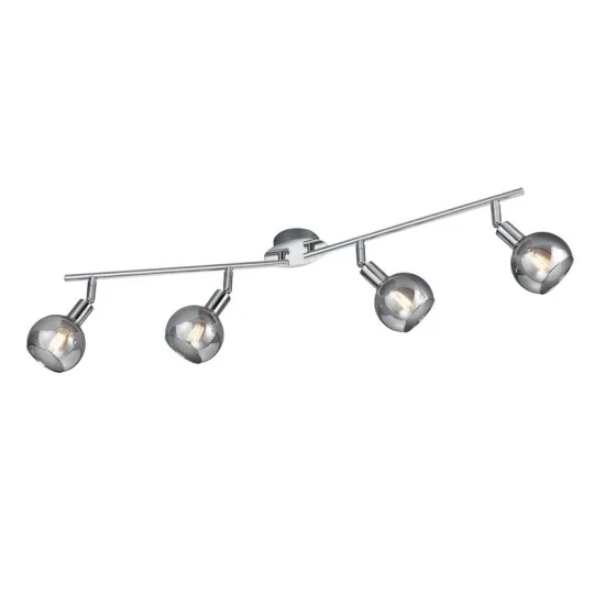 Trio Brest króm-füstszínű mennyezeti spotlámpa (TRI-R80594006) E14 4 izzós IP20