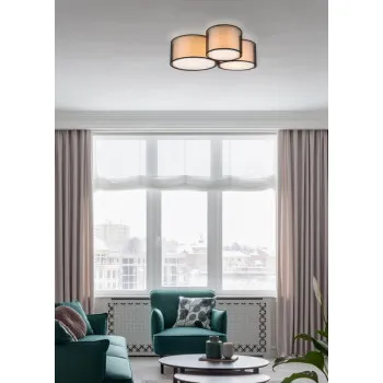 Trio Burton fekete-fehér mennyezeti lámpa (TRI-611490332) E27 3 izzós IP20