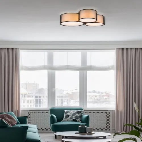 Trio Burton fekete-fehér mennyezeti lámpa (TRI-611490332) E27 3 izzós IP20