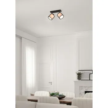 Trio Burton fekete-fehér mennyezeti spotlámpa (TRI-811400232) E14 2 izzós IP20