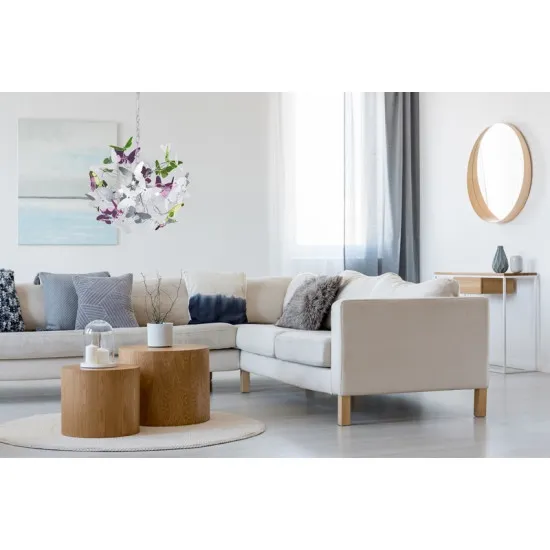 Trio Butterfly színes-fehér gyerek függesztett lámpa (TRI-R30214017) G9 4 izzós IP20