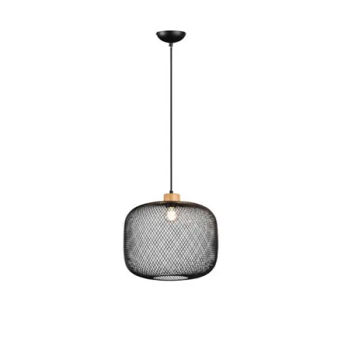 Trio Calimero fekete-natúr függesztett lámpa (TRI-R30561932) E27 1 izzós IP20