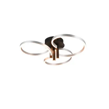 Trio Caruso csiszolt alumínium-fekete LED mennyezeti lámpa (TRI-648110605) LED 1 izzós IP20