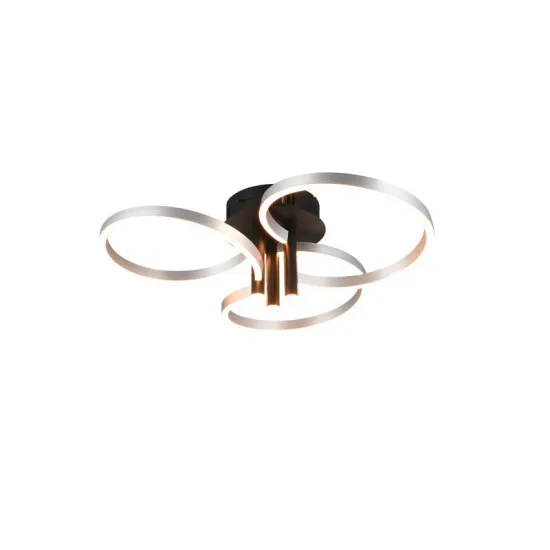 Trio Caruso csiszolt alumínium-fekete LED mennyezeti lámpa (TRI-648110605) LED 1 izzós IP20