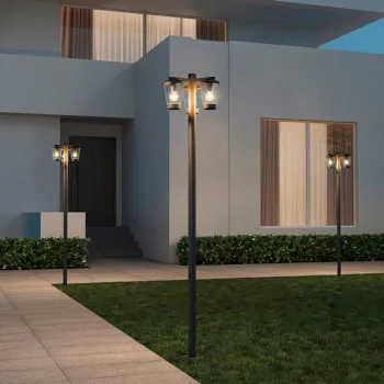 Trio Cavado antracit-átlátszó kültéri állólámpa (TRI-411060342) E27 3 izzós IP44