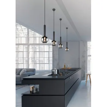 Trio Clayton króm-fekete függesztett lámpa (TRI-310300532) E27 5 izzós IP20