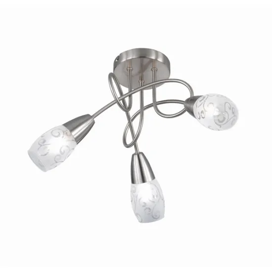 Trio Colmar matt nikkel-opál mennyezeti lámpa (TRI-R60023007) E14 3 izzós IP20